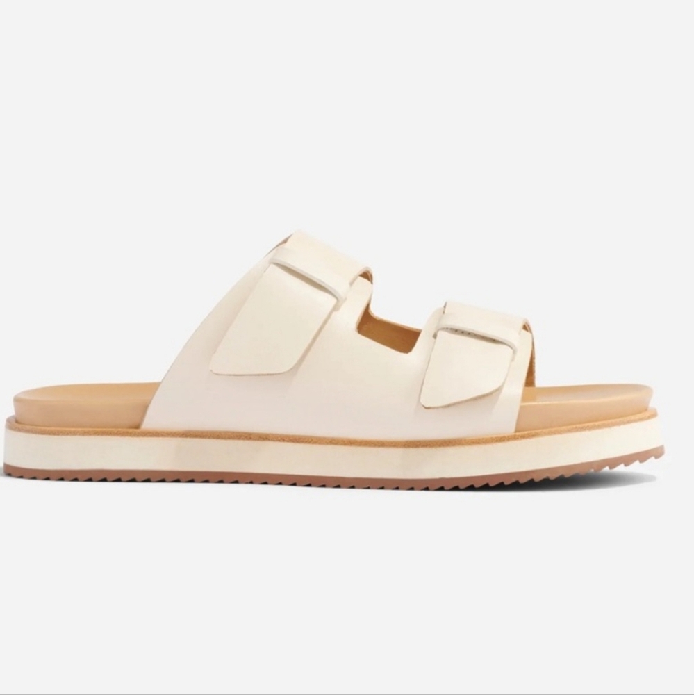 Like New Nisolo Ella Flatform Slide (color Bone), Size 8 - Picture 3 of 11